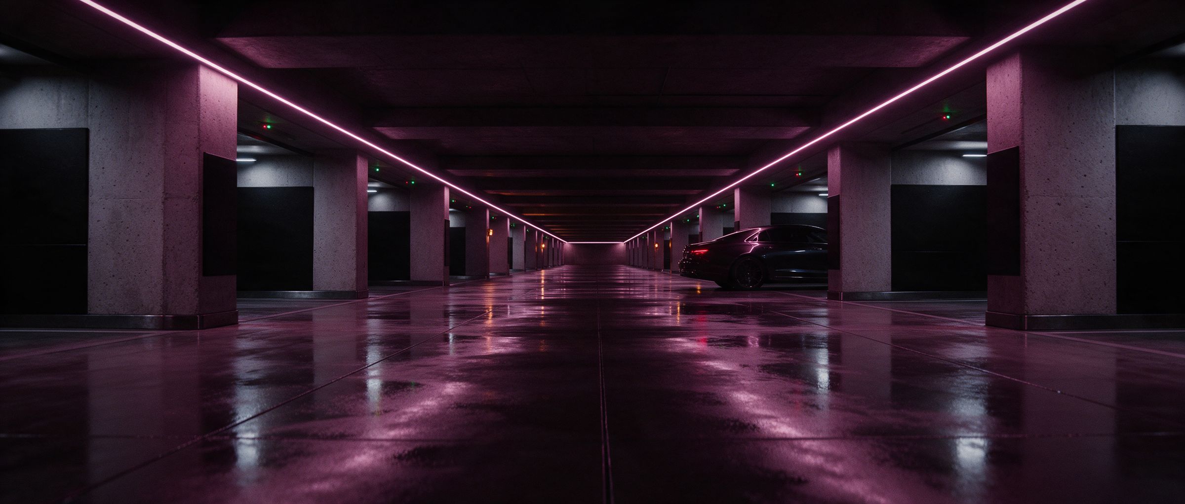 Intelligent parking facility with overhead guidance indicators